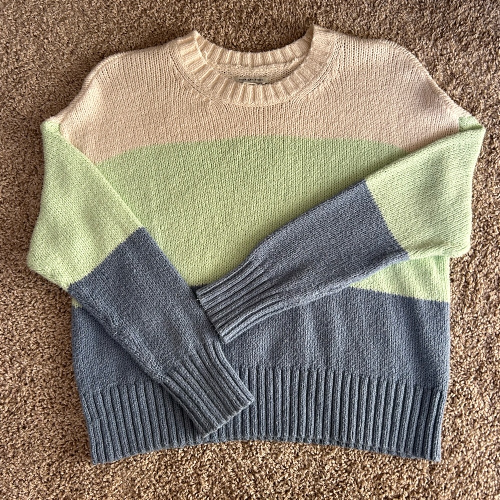 American Eagle Knit Color Block Sweater